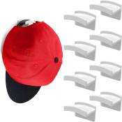 Crochets à chapeau adhésifs modernes pour mur (paquet de 10) - Conception minimaliste de porte-chapeau, sans perçage, cintres à chapeau à tenue