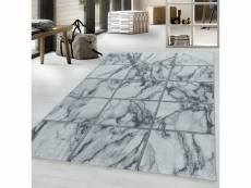 Damier - tapis effet marbre - argent 080 x 250 cm NAXOS802503816SILVER