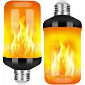 Debuns - LaBlanc - 2 Pack Ampoule à Flamme E27 led Ampoules 4 Modes - avec Capteur de Gravité Ampoule - Applicable à de Flamme pour Décoration de