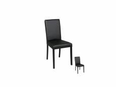 Duo de chaises simili cuir noir - sonia - l 49 x l