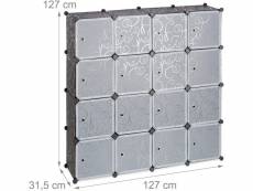 Étagère rangement 16 casiers portes modulable assemblage