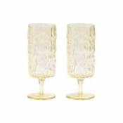 Flûte à champagne Trunk / Set de 2 - & klevering jaune en verre