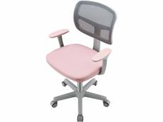 Giantex chaise de bureau à roulettes pour enfants,soutien lombaire, siège pivotant, hauteur réglable 80 - 91,5 cm 3 -10 ans rose