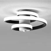 Goeco Plafonnier LED Moderne, 24W Plafonnier Design Créatif en Forme de Spirale, Luminaire Plafonnier Noir Metal, Lampe de Pla