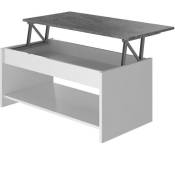 Happy Table Basse relevable - Blanc et gris - l 50 cm - Multicolore
