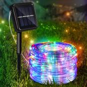 Hengda 1 jeu de guirlandes lumineuses solaires 8 fonctions.100 LED étanches.12 m(Multicolore) - Multicolore
