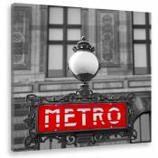 Hxadeco - Tableau photo noir et blanc paris metro -