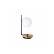 Ideal Lux - Lampe de table globe Birds Verre,métal Noir,laiton 1 ampoule 26,5cm - Laiton