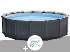 Kit piscine tubulaire intex graphite ronde 4,78 x 1,24 m + kit d'entretien