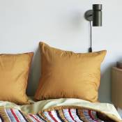 Linge de lit en coton orange et vert 80x80, 140x220cm