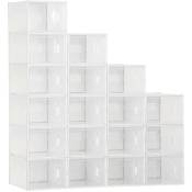 Lot de 18 boîtes cubes à chaussures lea blanches
