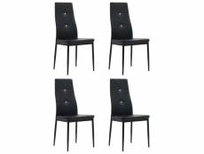 Lot de chaises de salle à manger 4 pcs noir similicuir - noir - 43,5 x 43 x 96 cm