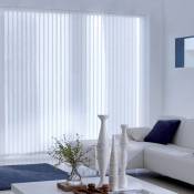 Madecostore - Lot de 5 lamelles verticales 89mm motif fil blanc pour store californien - Blanc - L8,9 x H280cm - Blanc
