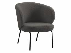 Nordlys - fauteuil de salon design scandinave moderne pieds metal laine gris