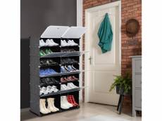 Organisateur d'étagère à chaussures portable à 7 niveaux, 28 paires, 14 grilles, support d'armoire de rangement pour étagère de tour extensible Talkea