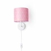 Paco Home - Applique Interrupteur Fiche Couloir Lampe Salon ∅18 cm Scandinave Câble 3m E14 Lampe murale - Blanc, Rose (Ø18cm)