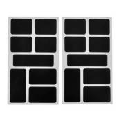 Paris Prix - Lot De 16 Stickers Ardoise rectangle 12x21cm Noir