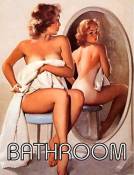 Pin Up Girl Miroir de salle de bain rétro shabby chic style vintage Photo plaque murale en métal Aimant de réfrigérateur