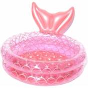 Piscine gonflable,Gonflable sirène piscine maison enfants bébé rose piscine ronde coussin d'air flottant (90cm) - Rhafayre