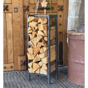 Quick Star - Support de bois de chauffage 33x25x90cm grille de bois de chauffage cheminée poêle à bois étagère