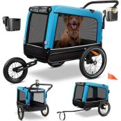 Remorque pour chien Boxer 3-en-1 buggy pour chien & jogger remorque pour vélo grand volume env. 240 litres à ressorts Matériau : 600D Oxford Canvas