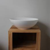 Rue Du Bain - Vasque pour salle de bain Ronde - Céramique Blanc Mat - 41 cm - Casual