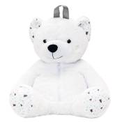 Sac à dos et range pyjama enfant ourson Blanc/Aqua 40cm
