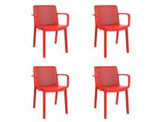Set 4 fauteuil fresh - resol - rouge - fibre de verre,