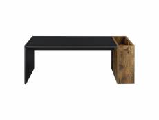 Table basse pour salon meuble stockage en panneau de particules mélaminé 95 cm noir helloshop26 03_0006159