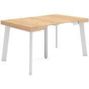 Table console extensible, Console meuble, 140, Pour 6 personnes, Pieds en bois, Style moderne, Chêne - Skraut Home