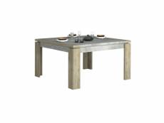 Table de repas carrée bois-gris - aline - l 135 x l 135 x h 78 cm - neuf