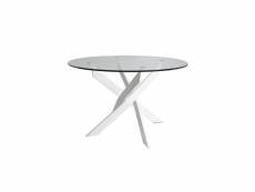 Table de repas ronde blanc 120 cm - faxou - l 120 x
