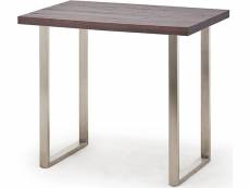 Table haute en acier et chêne tanner - longueur 120