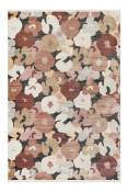 Tapis motif floral vintage tons chauds 120x170