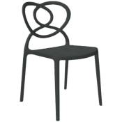 Toscohome - Chaise en polypropylène noir avec dossier en forme de coeur - Lovely