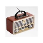 Trade Shop Traesio - Radio Réveil Musical Portable Design Retro Usa Style Vintage Usb Fm/am Q-yx2022