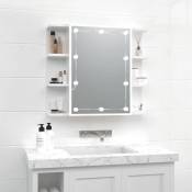 Vidaxl - Armoire à miroir avec led Blanc brillant 70x16,5x60 cm