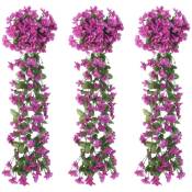 Vidaxl - Guirlandes de fleurs artificielles 3 pcs violet
