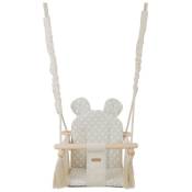 Viking Choice - Chaise à bascule bébé - balançoire bébé - avec oreilles - max 20 kg - crème & diamants