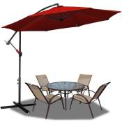 Vingo - 300cm parasol marché parasol cantilever parasol parasol jardin inclinable pendule parapluie,rouge - rouge