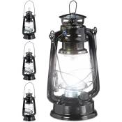 4x lampe-tempête LED, lanterne retro comme décoration