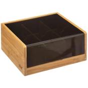 5five - boîte à thé 6 compartiments black bambou