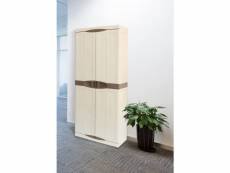 Armoire de porte extérieure ou intérieure, étagère s de polypropylène mobiles à 4 portes à 2 portes, 100% made in italy, 70x47h178 cm, couleur beige 8