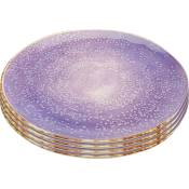 Assiette plate en grès violet D26 - Lot de 4