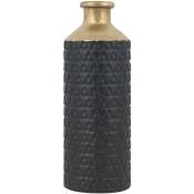 Beliani - Vase Décoratif de Forme Cylindrique Bouteille fabriqué en Grès Noir et verseur Doré de 39 cm de Hauteur au Style Moderne - Doré