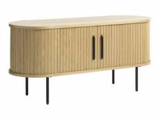 Bobochic ensemble paulina meuble tv 120 cm + buffet 2 portes 140 cm placage chêne massif