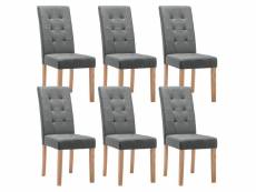 Boston - lot de 6 chaises grises capitonnées