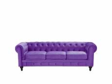 Canapé 3 places en velours violet chersterfield 99553