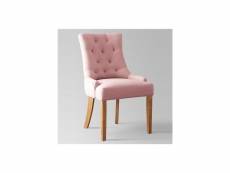 Chaise capitonnée en tissu rose audeline 2-l 56 x