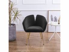 Chaise design velours love - velours noir